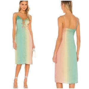 NWT Song of style monroe midi rainbow dress size small